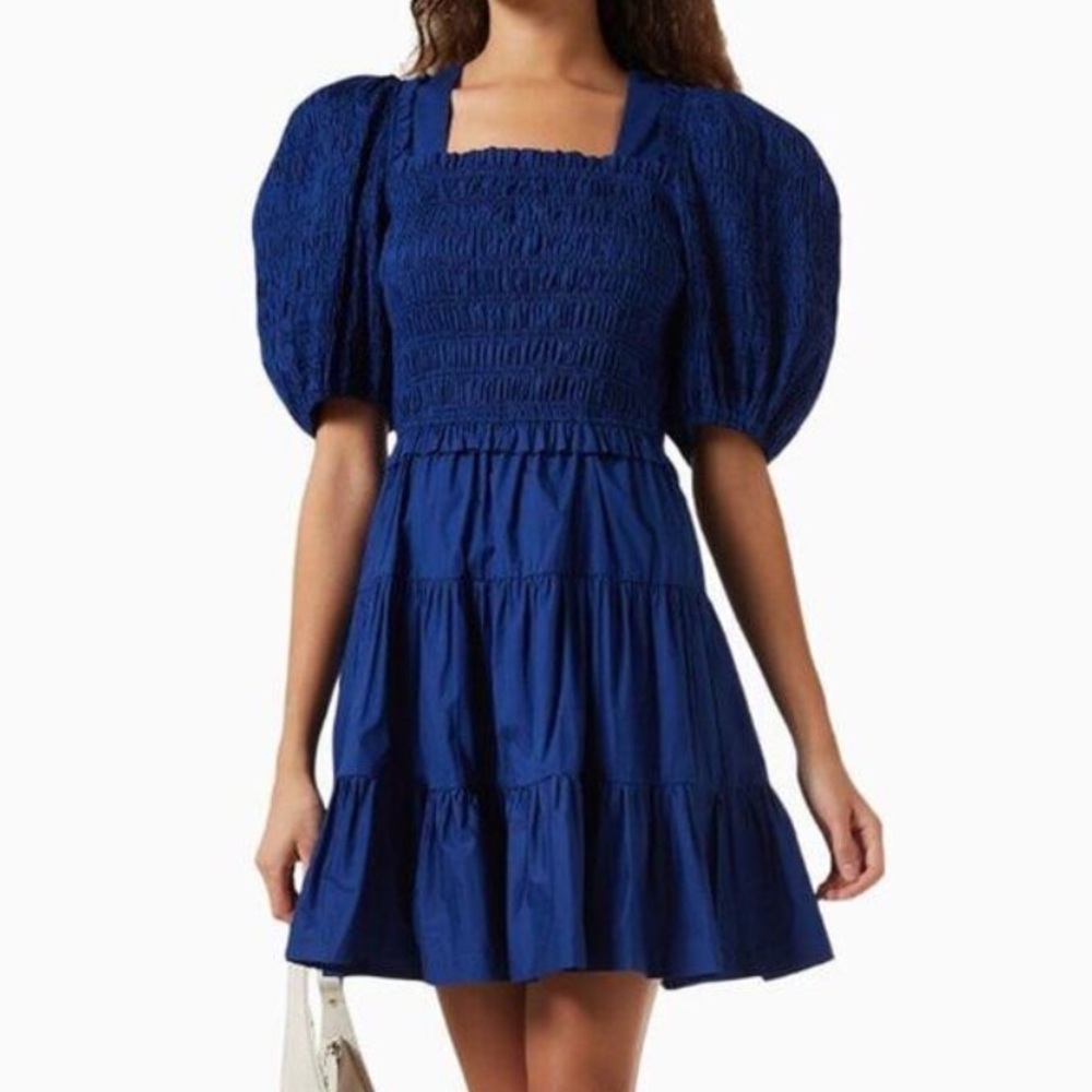 Sea New York Navy Blue Back Tie Mini Dress